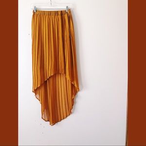 Pleated Mustard Yellow Aline Skirt Medium